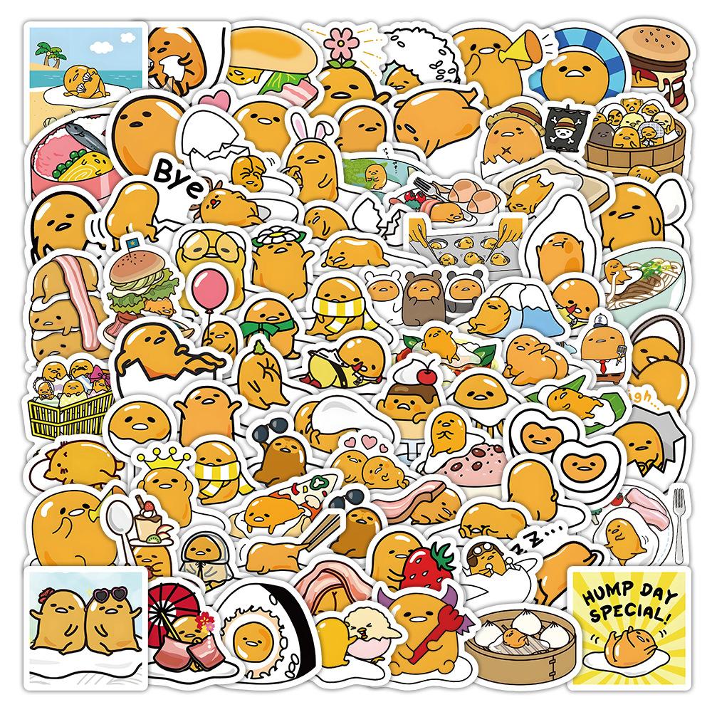103Pcs Cute Cartoon Gudetama Graffiti Stickers Waterproof Decals Stickers For Laptop Phone Thermos Ipad Diy Stickers Kids Gift