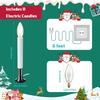 8 Pieces Electric Window Candle with Pewter Plated Base Window Candle Light Sensor Turns with Automatic On/Off for Home Christmas Holiday Party