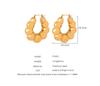 Textured Gold-Plated Titanium Steel U-Shaped Earrings with Steel Ball Design