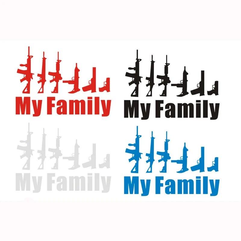 1PCS Hot Selling MY FAMILY Car Stickers Gun Decoration Car Motorcycle Electric Car Decoration Stickers