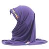 Kids Girls Muslim Beautiful Hijab Islamic Arab Scarf Shawls Flower Pattern Ramadan