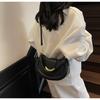 Vintage PU Leather Saddle Bag for Women Luxury Designer Underarm Bag Versatile Shoulder Crossbody Purse