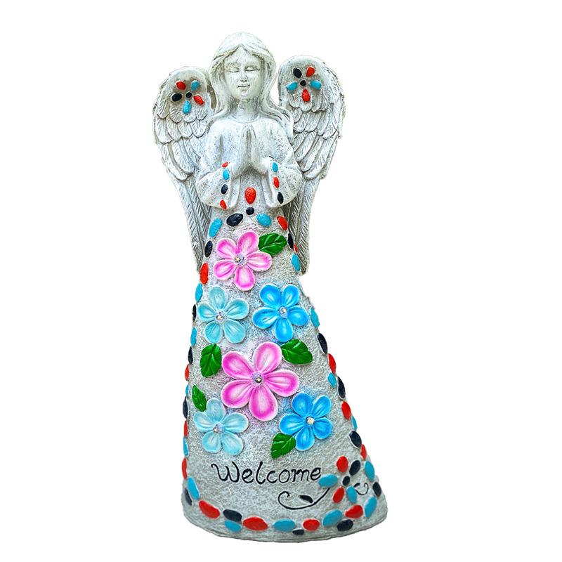 Solar-Powered Angel Lawn Ornaments - Outdoor Resin Garden Decorations