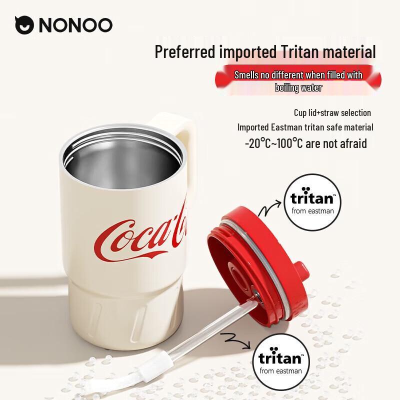 NONOO Coca-Cola Dual-Drink Insulated Straw Bottle 800ml