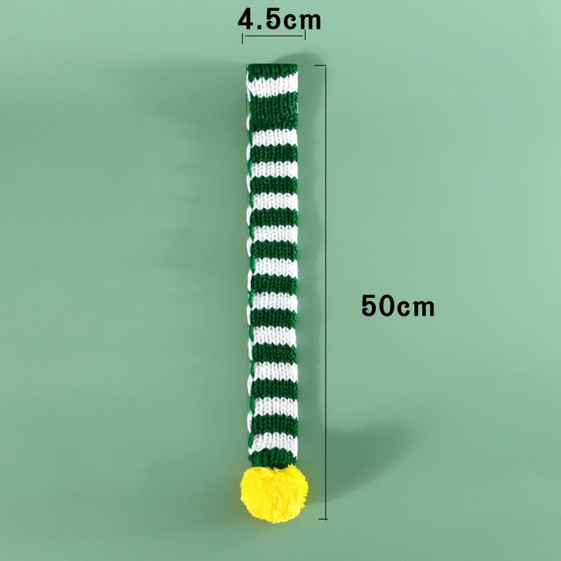 Knitted Striped Pet Christmas Scarf Cats Dogs Rabbits - Warm Thick Wool Neck Warmer Winter Holiday Photoshoot