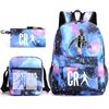 Set Zaino Scolastico Cristiano Ronaldo per Bambini Ragazzi Ragazze 15L Tessuto Oxford Borsa a Doppia Tracolla con Spallacci Imbottiti Traspiranti