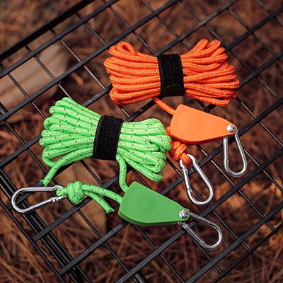 Fissatore per Tenda da Campeggio Multiuso Design Altamente Riflettente Durevole Portatile Regolabile Fissa Tenda Alta Resistenza Carrucola a Rilascio Rapido Corda da Campeggio