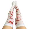 Funny Cosplay Striped Over The Knee Stockings Halloween Blood Forked Bone Pattern Women's Cosplay