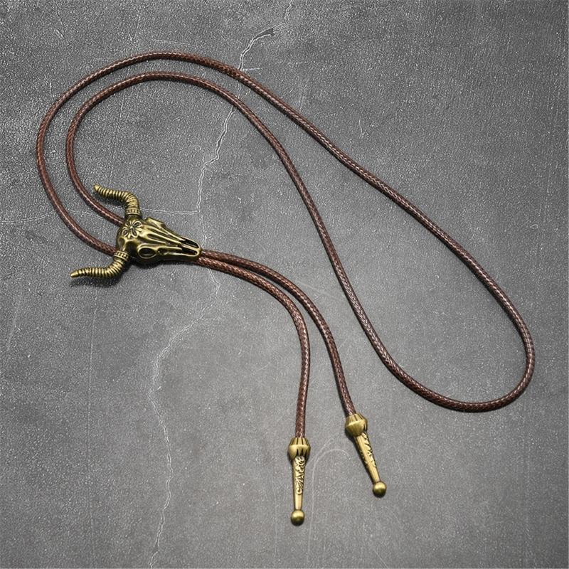 Multifunctional Cow Motif PU Leather Necklace Practical Alloy Detailing Unisex Stylish Jewelry For Daily Wear
