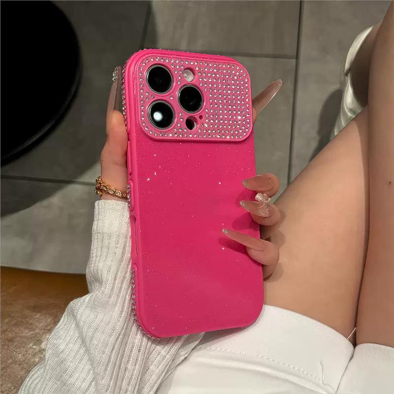 Premium Glitter Window Phone Case for iPhone 17 Pro with Full Diamond Lens Cover