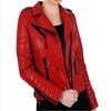 Noora Women's Lambskin Red Leather Jacket | Stylish Biker Slim Fit Jacket | Club Outerwear Coat |