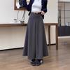 Autumn & Winter High-Waisted A-Line Wool Skirt with Ruffles & Full Swing