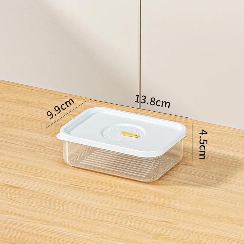 

Clear 950ML Fridge Stores Crisper Fresh Food Fruit Container Plastic Microwavable Bento Box Refrigerator Organizer Freezer Box 1PC