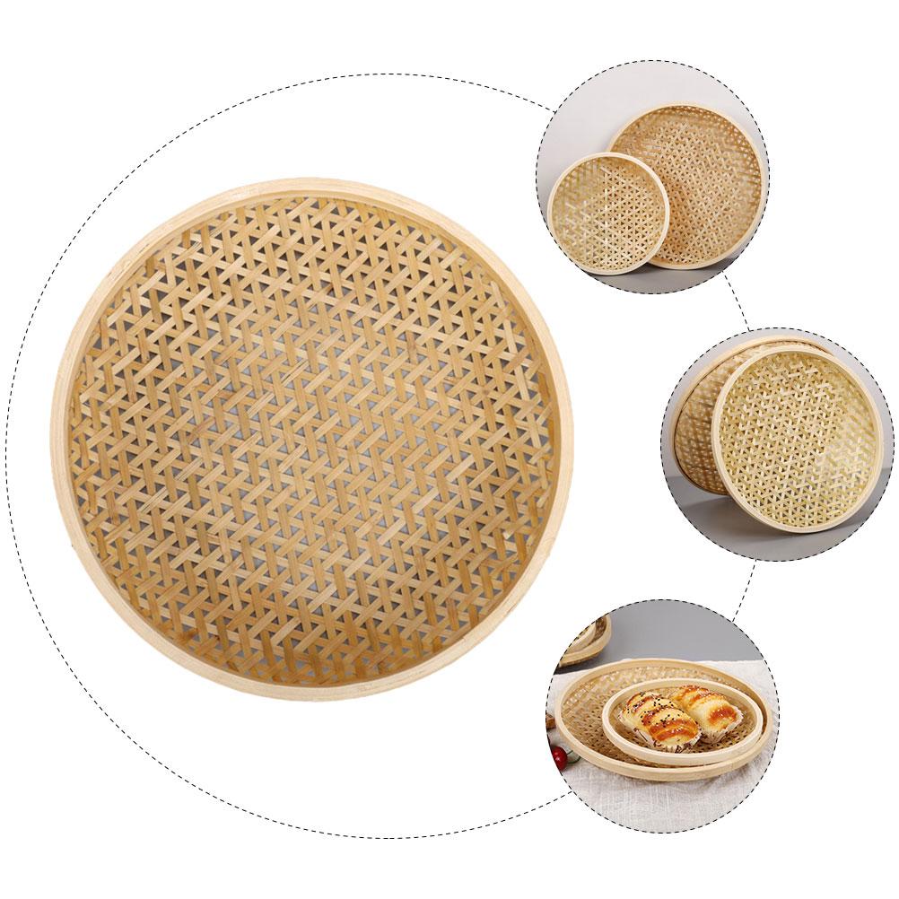 Taca wiklinowa Koszyk tkany z bambusa Talerz na przekąski Przechowywanie (duży rozmiar) Gospodarstwo Domowe Jedzenie Chleb