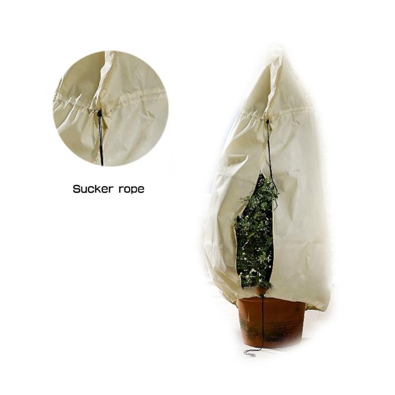 Antifreeze Plant Covers with Suck Rope Design Reusable PVC Non-woven Freeze for Protection Fits for Shrubs/ Potted Flowe