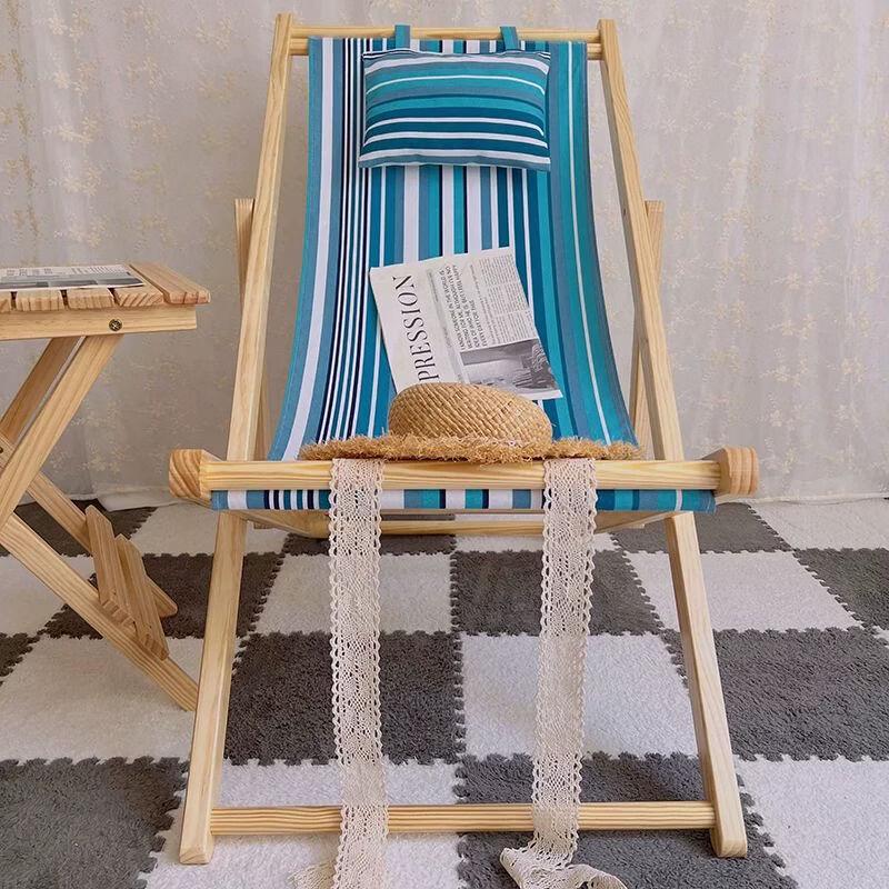 Qiuqiao Foldable Solid Wood Canvas Beach & Lounge Chair
