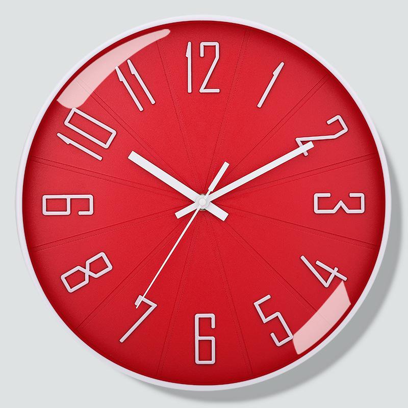 12 Inch 30CM Silent Wall Clock, Creative and Fashionable, Three-dimensional Digital Minimalist Clock for Home Living Room