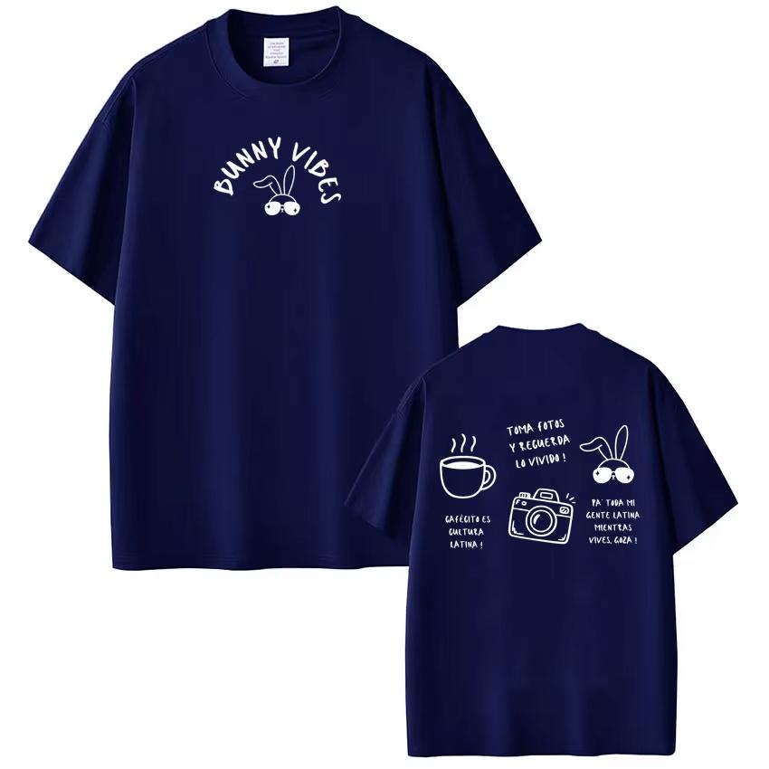 Singer Bad Bunny Pop Music Fashion Print Tshirt Men Women Harajuku Tshirt Shortsleeved Casual Cotton Hiphop Tees Streetwear
