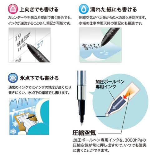 Mitsubishi Pencil Pressurized Ballpoint Pen Refill Power Tank 0.5 Black 10 Pieces SNP5.24