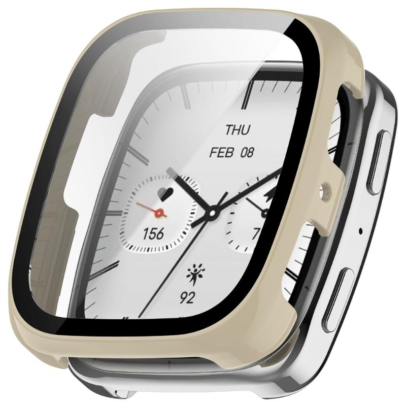 Smartwatch Cover Shell Case with Tempered Glass Film for Active 2 Square Screen Protector Film Cover Scratchproof Case