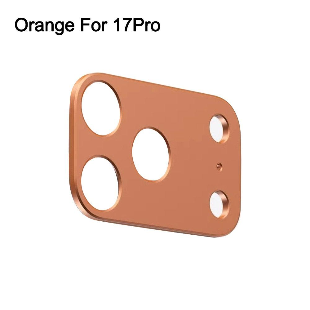 Aluminum Metal Lens Protector Full Cover Orange Camera Lens Cover Anti Scratch HD for iPhone 17Pro/17 Pro Max