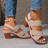 Fashion Lightweight High Heels Women Sandals Summer 2025 White Ankle Strap Platform Sandles Woman Fashion Chunky Heeled Roman Sandalias