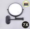 8 Inch Black Wall Mounted Bathroom Mirror 10x Magnifying Makeup Mirror Adjustable Dimming Vanity Cosmetic Mirrors with Light
