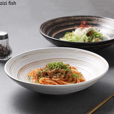Creative Spiral Texture Ceramic Bowl Restaurant Thick Soup Bowl Salad Bowl Pasta Dessert Bowls Sushi Bowls Special Tableware