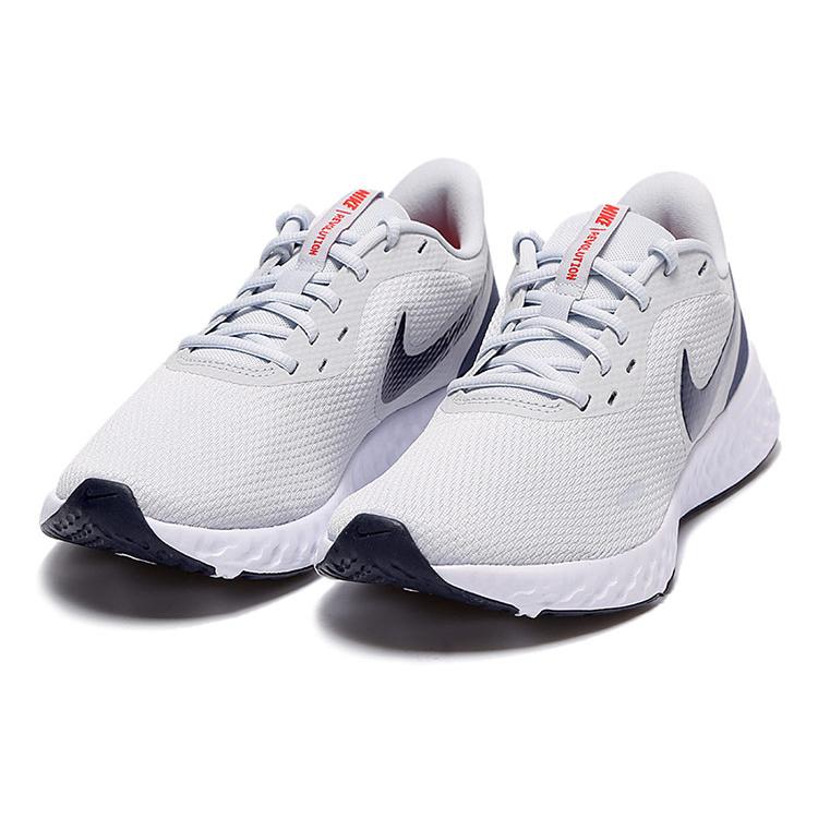 New Nike Revolution 5 Premium Pure Platinum Thunder Blue BQ3204-018