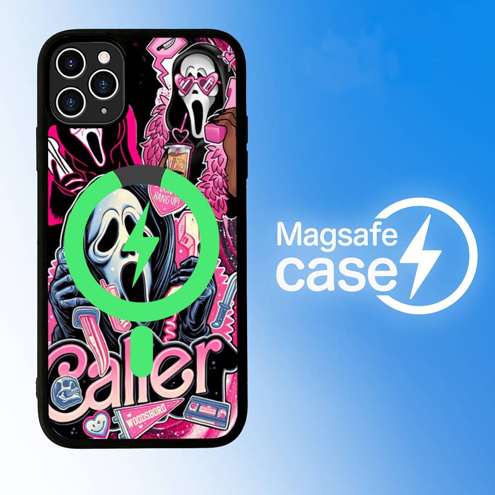 Ghost Face Art Scream Phone Case For iPhone 13 14 15 11 12 16 17 Pro Max Plus Magsafe Magnetic Shell