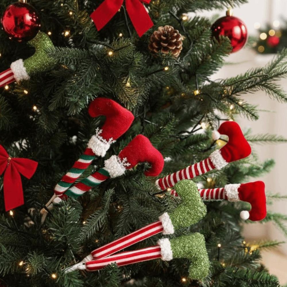 Artificial Leg Christmas Elf Legs Pendants Funny Plush Elf Legs Decorations Christmas Holiday
