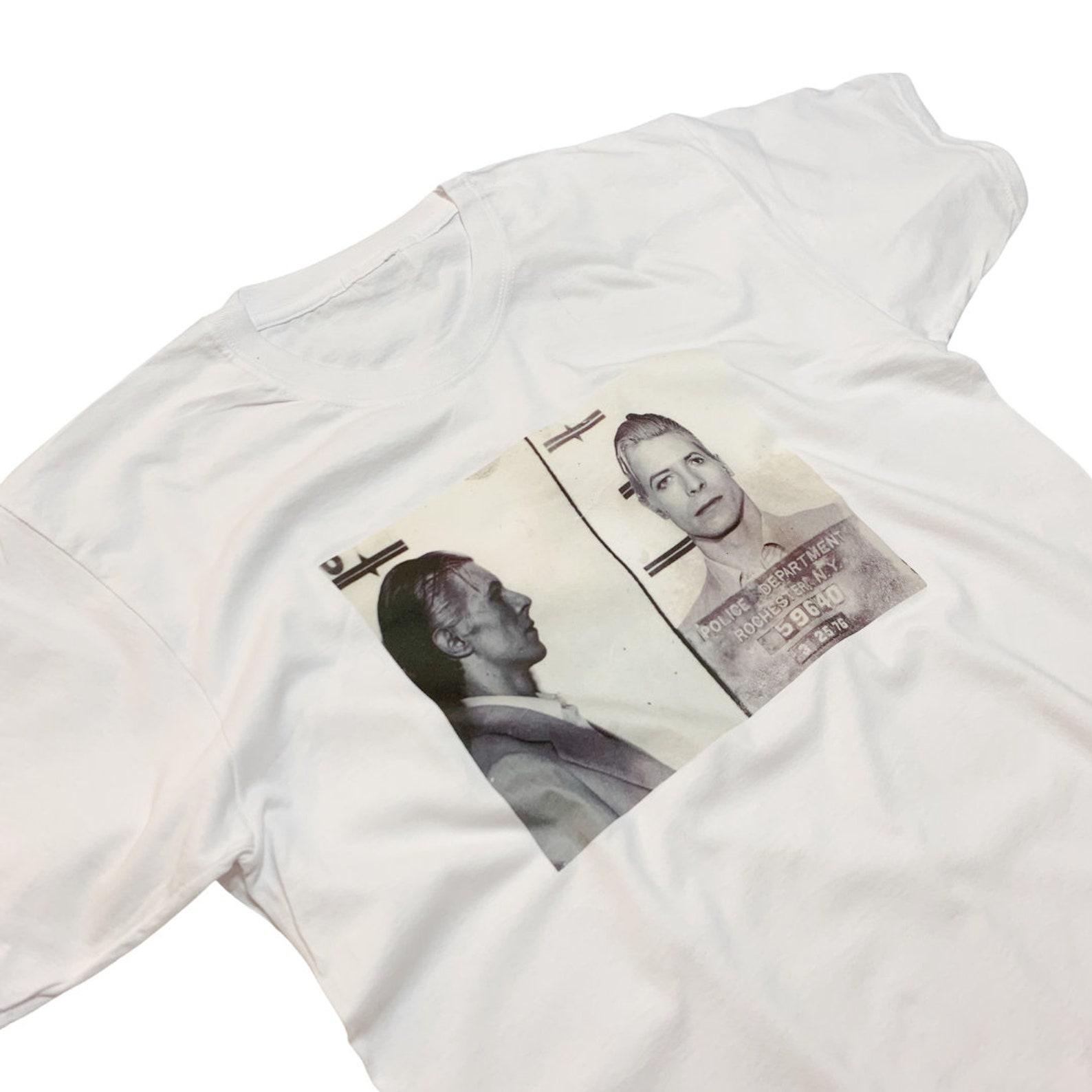 David Bowie Mugshot T-Shirt, Iconic Music Legend Tee M