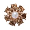YOKO Double Layer Flower & Pearl Gemstone Diamond Blazer Buttons - Double-Sided Wool Fur Coat Decoratives