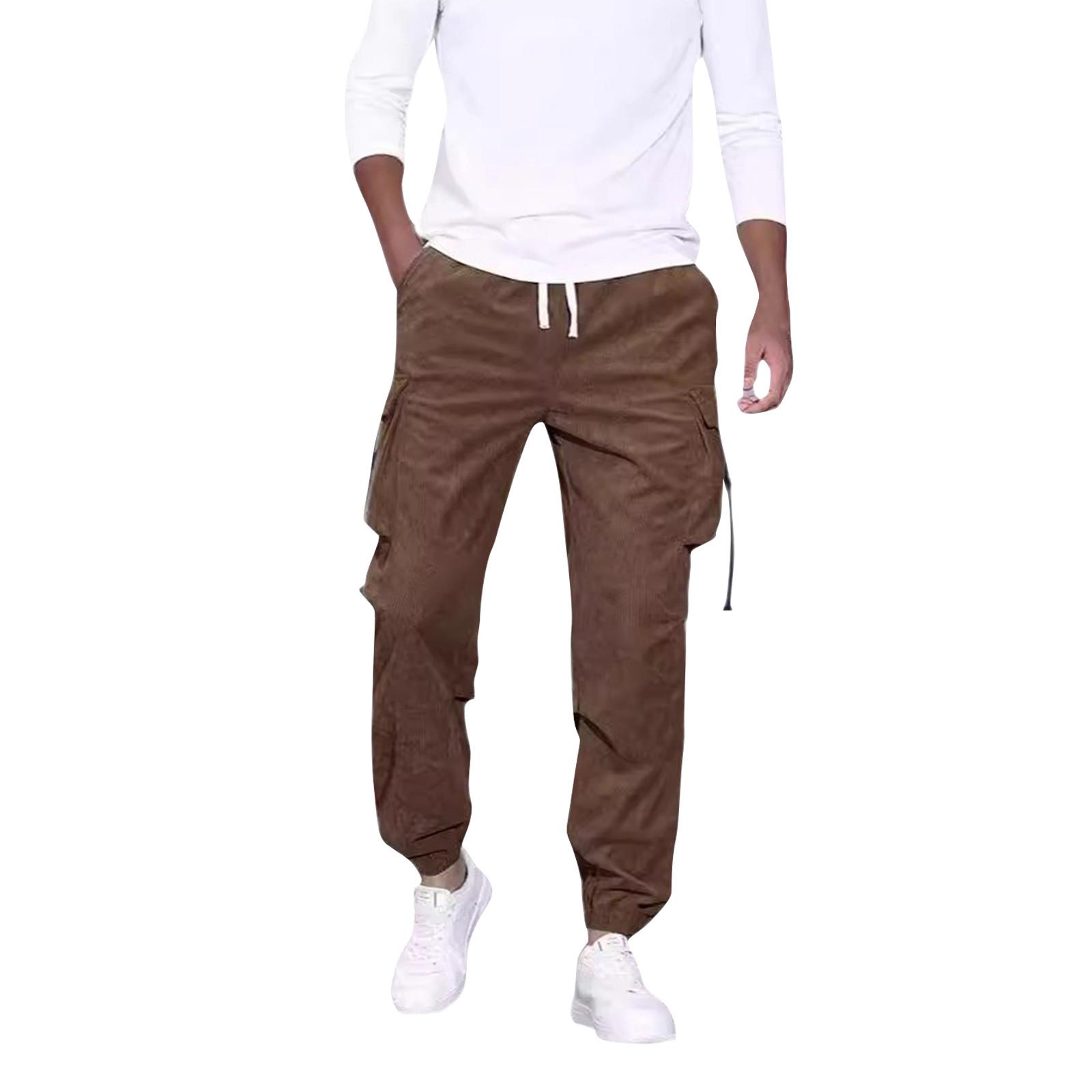 

Повседневные спортивные брюки мужские свободные длинные вставки фитнес бег тренировочные брюки XL кофейный