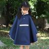 Kids Raincoat Poncho Waterproof Hooded One-Piece Rainwear Dark Blue Lightweight For Outdoor Travel Camping Festival
