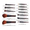 Travel Makeup Brush Set Synthetic Mini 12PCS Powder Highlight Concealer Eye Shadows Blush Mini Makeup Brushes Black Brown