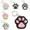 Cartoon Cat Paw Keychain Key Ring Cat Paw Keyboard Novelty Cat Claw Button Pendant  Bag Pendant
