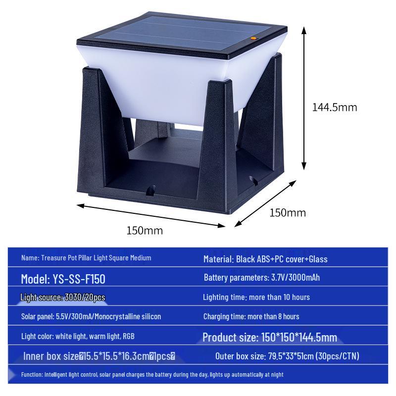 Solar Outdoor Garden and Courtyard Lamp: Headlight, Wall Light, Table Lamp