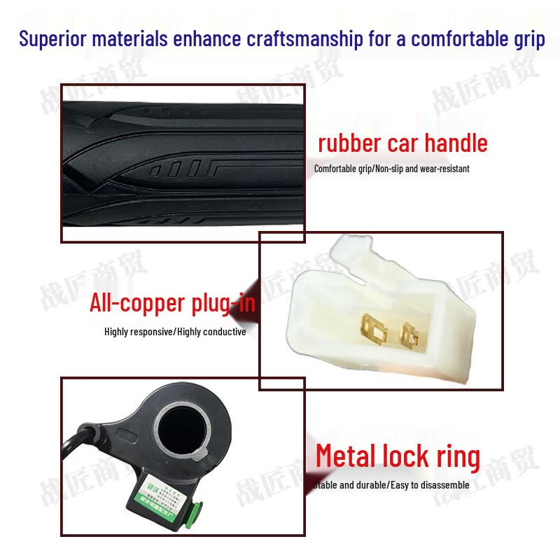Three-Speed Electric Vehicle Twist Throttle with Forward/Reverse Control & Grip Accessories