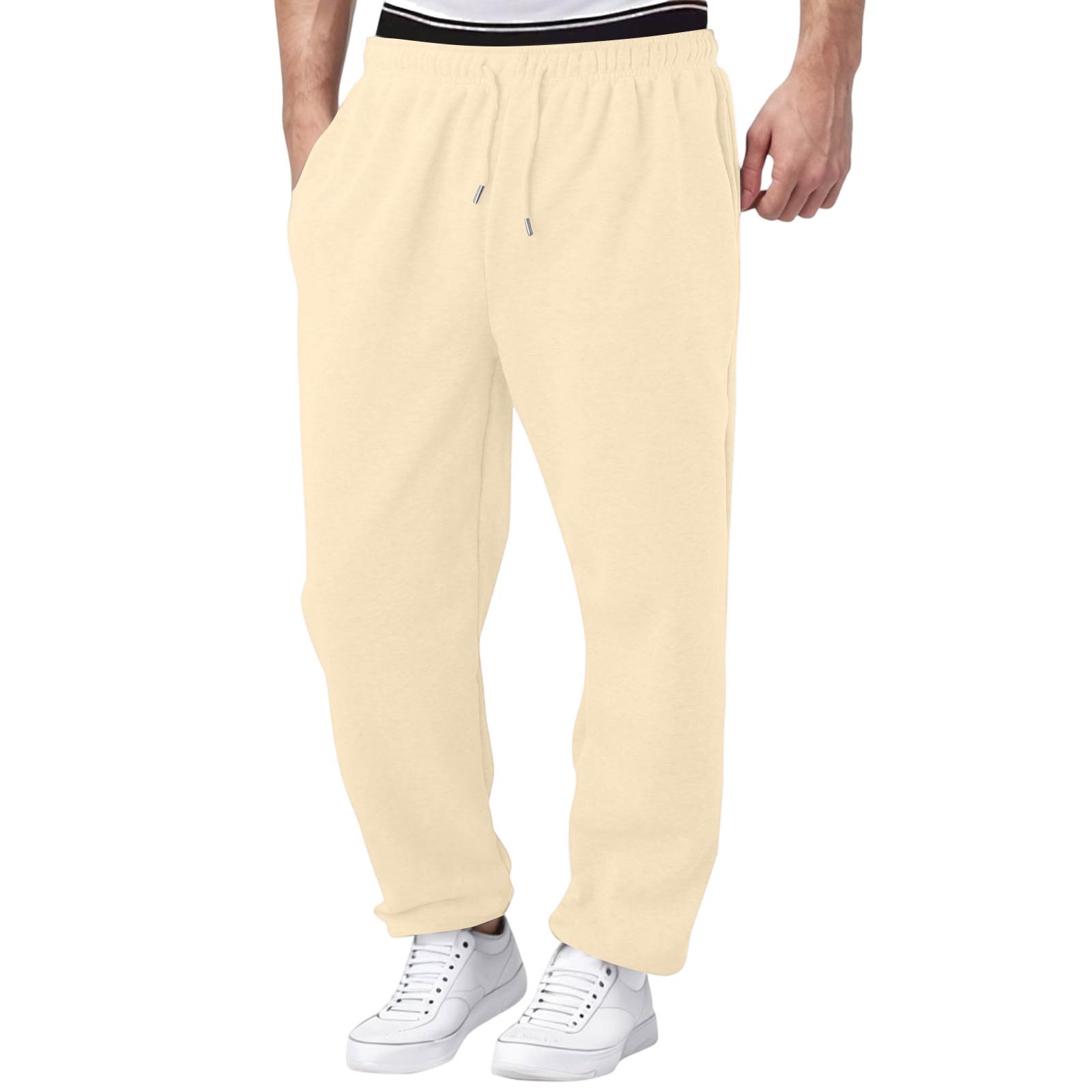 Men s Casual Sweatpants Joggers for Everyday Comfort L бежевый