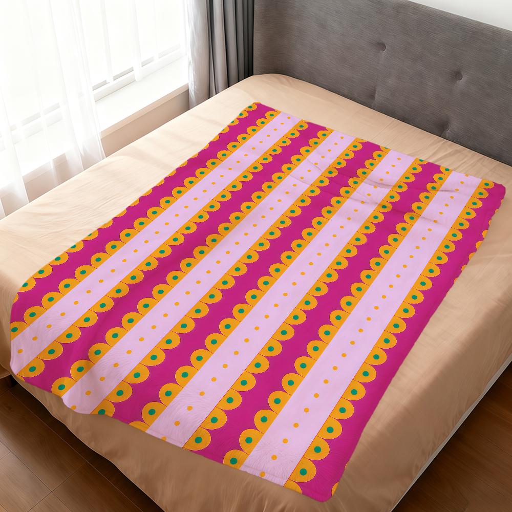 Fashion striped art pink green pattern soft warm plush blanket for dorm sofa living room pet hogar bedroom gift nap home Flannel