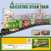 Christmas Train Set Electric Train Toys with Sound Light Easy Assembly Railway Tracks