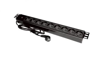 19-inch Rack Power Strip PDU Socket 9 X CEE 7/5 Plug CEE 7/7 With LED Diode PZ09