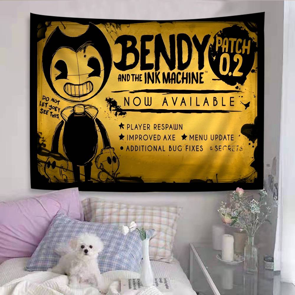 

BBendy And The Ink MMachine Hanging Bohemian Tapestry Bohemian Wall Tapestries Mandala Kawaii Room Decor 74x94cm(29x37in)