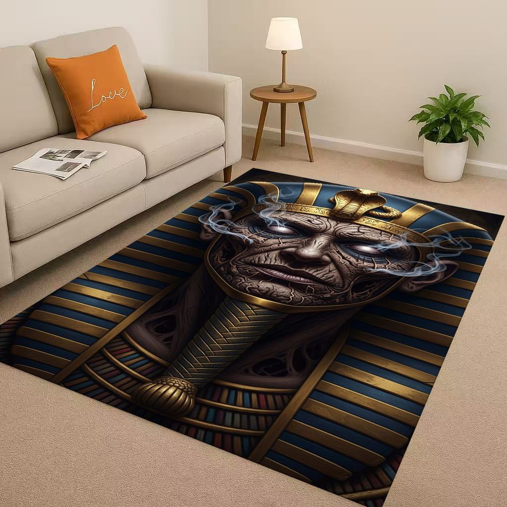 Dead God Anubis Pharaoh Ancient Egypt Cartoon Living Room Non-Slip Area Rug Carpet for Bedroom Playroom Sofa,Home Decor Doormat