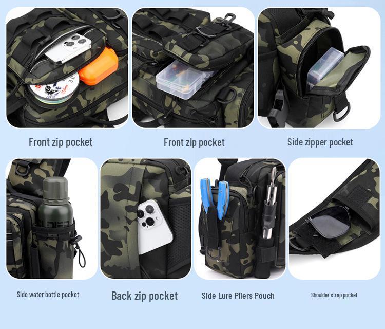 Versatile Fishing Waist & Crossbody Rod Bag with Multi-Functional Design