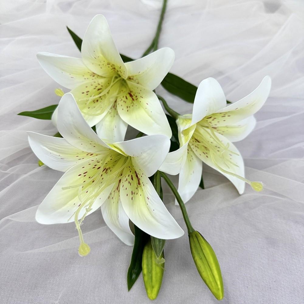 67cm Fake Lily Bouquet 2 Heads Wedding Bridal Bouquet Artificial Lily Flower Living Room Decor