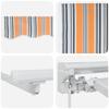 Manual Retractable Awning Orange Gray Blue White 4.5 * 3 m