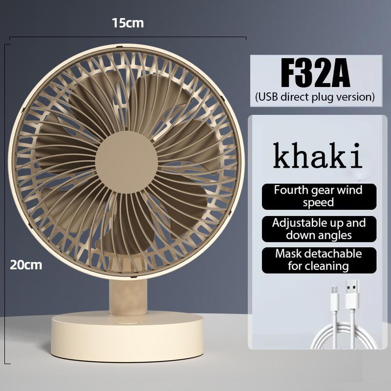 

Small USB Desktop Fan Portable Plug-in 4 Speed Mini Electric Fan for Office Computer Dormitory Student Study Large Wind Cooling