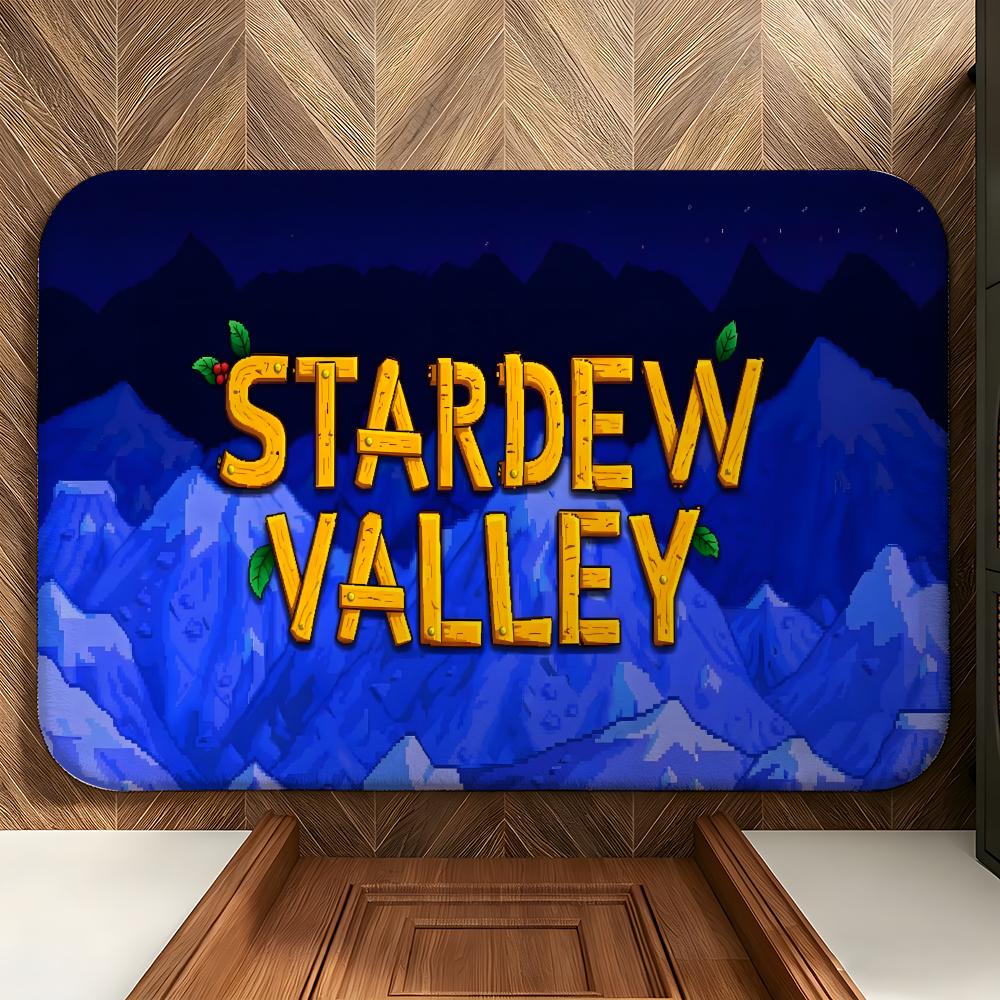 Game S-Stardew V-Valley Floor Mat Soft Flannel Entrance Door Mat Non Slip Absorbent Bathroom Bedroom Floor Rug